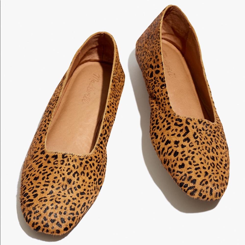 BNIB Madewell Cory Flat in Leopard Calf Hair